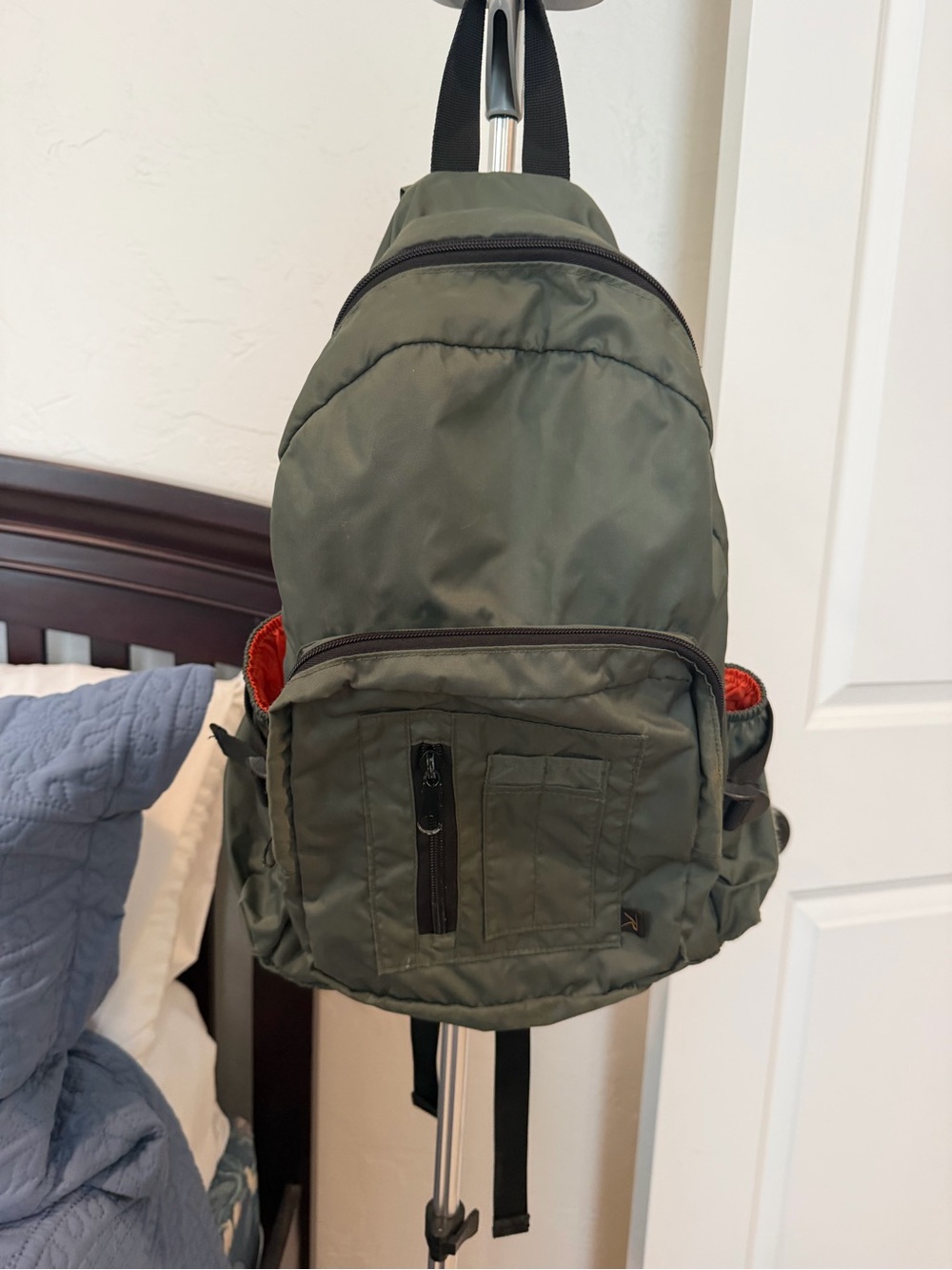 Rothco Olive Green Sling Backpack with Orange Accent